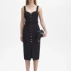 Online - Black Boucle Midi Dress - Black Dresses | Midi