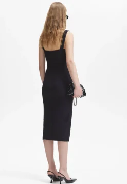 Online - Black Boucle Midi Dress - Black Dresses | Midi