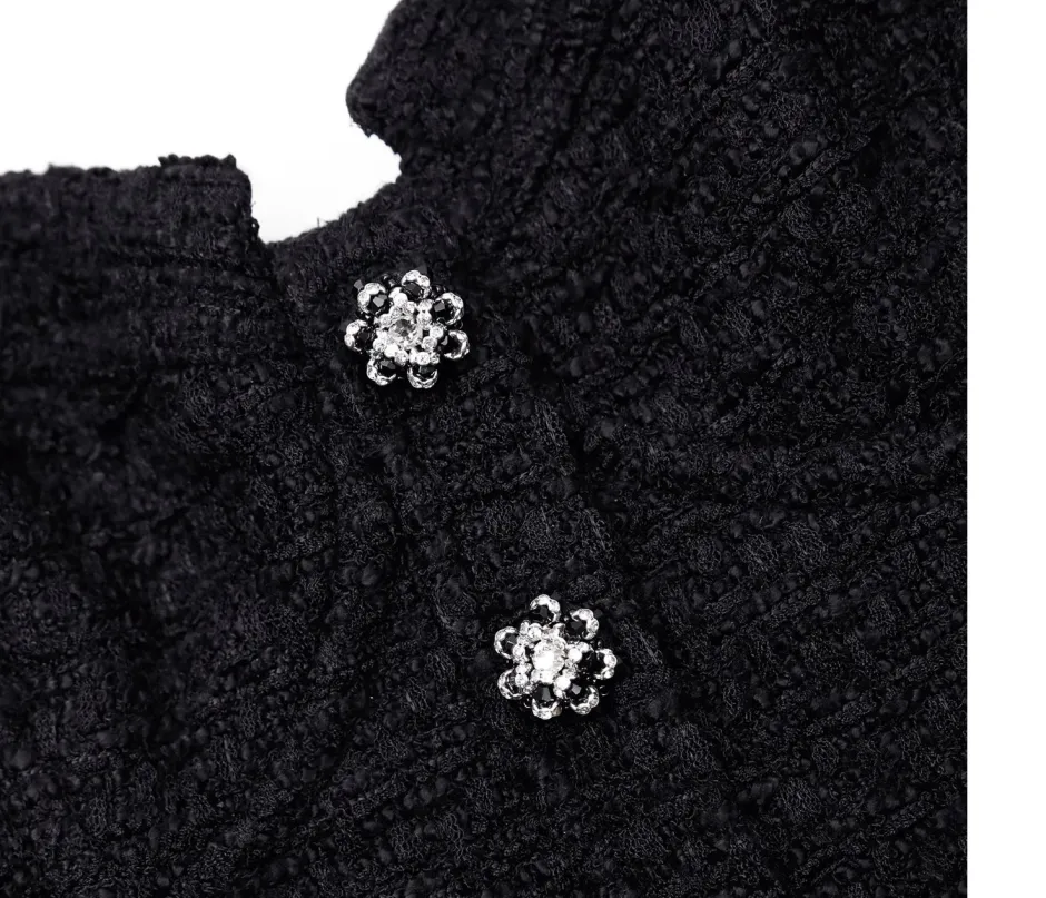 Online - Black Boucle Midi Dress - Black Dresses | Midi