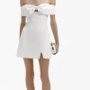 Outlet - Bow Crepe Mini Dress - White Dresses | Mini Dresses