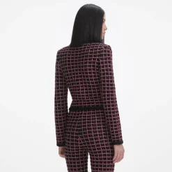 Clearance - Check Cardigan - Black/Red Sweaters & Knits