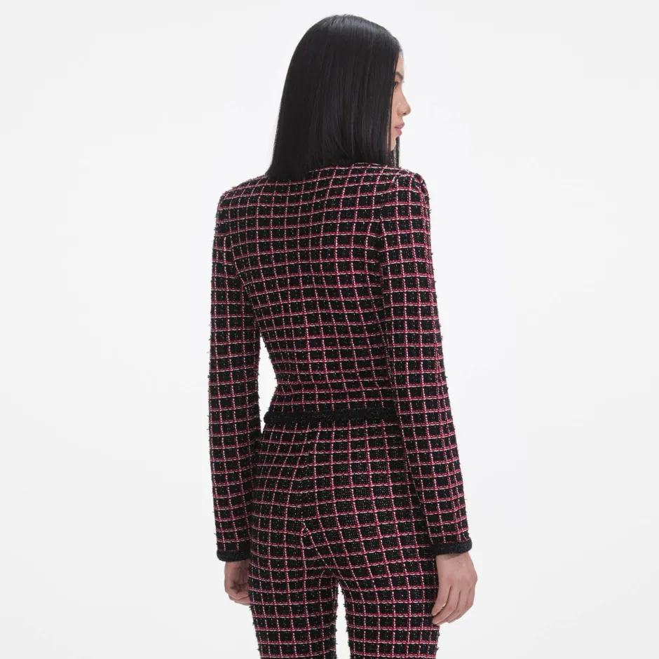 Clearance - Check Cardigan - Black/Red Sweaters & Knits