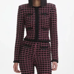 Clearance - Check Cardigan - Black/Red Sweaters & Knits
