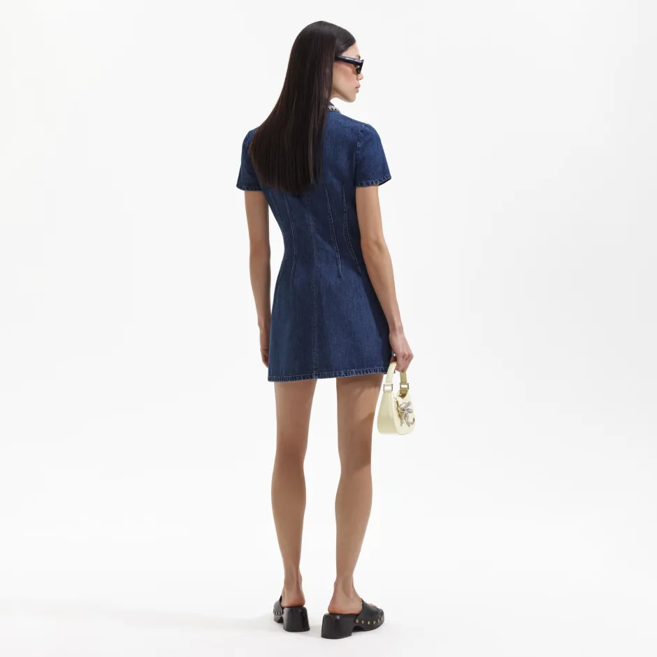 Clearance - Collared Mini Dress - Denim Mini Dresses | Dresses
