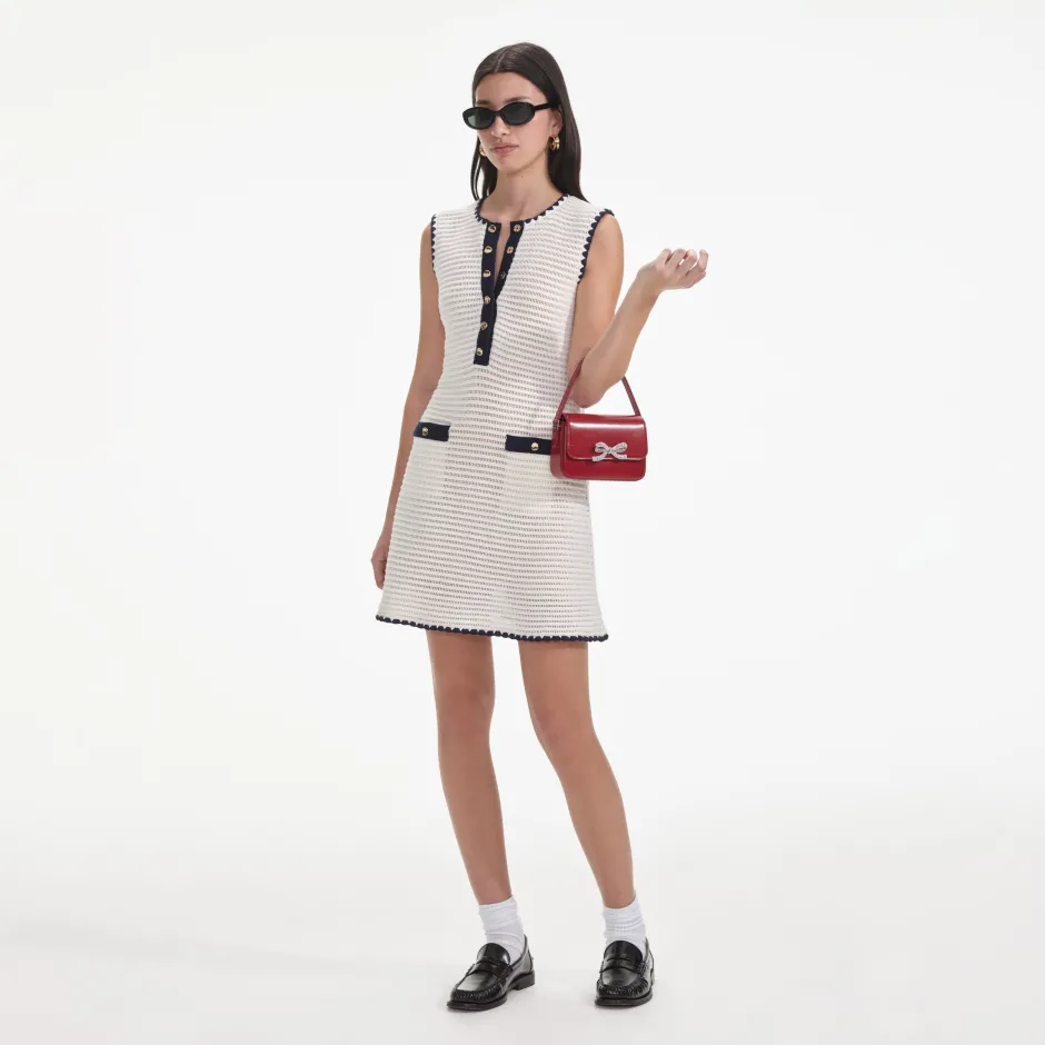 New - Crochet Contrast Trim Mini Dress - Cream Dresses | Mini Dresses