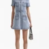 New - Denim Buttoned Mini Dress - Light Blue Dresses | Mini Dresses