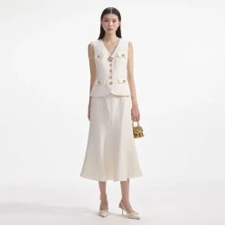Clearance - Linen Midi Dress - Cream Dresses | Midi
