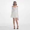 Outlet - Ribbed Knit Mini Dress - White Mini Dresses | Dresses