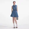 New - Sleeveless Pearl Mini Dress - Denim Mini Dresses | Dresses