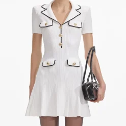 Fashion - Viscose Rib Knit Mini Dress - White Mini Dresses | Dresses