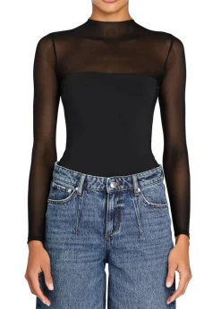New - Brandi Mesh Bodysuit - Black Bodysuits
