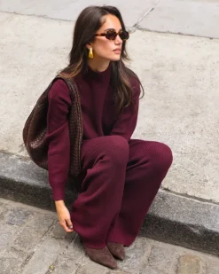 Discount - Camila Sweatpant - Merlot Pants
