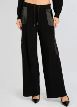 Discount - Daph Knit Cargo Pant - Black Pants