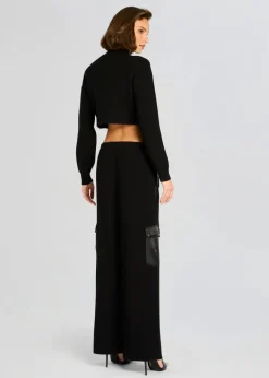 Discount - Daph Knit Cargo Pant - Black Pants