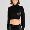 Fashion - Donna Mid Cropped Sweater - Black Sweaters & Knits