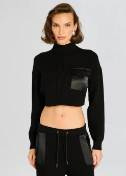 Fashion - Donna Mid Cropped Sweater - Black Sweaters & Knits