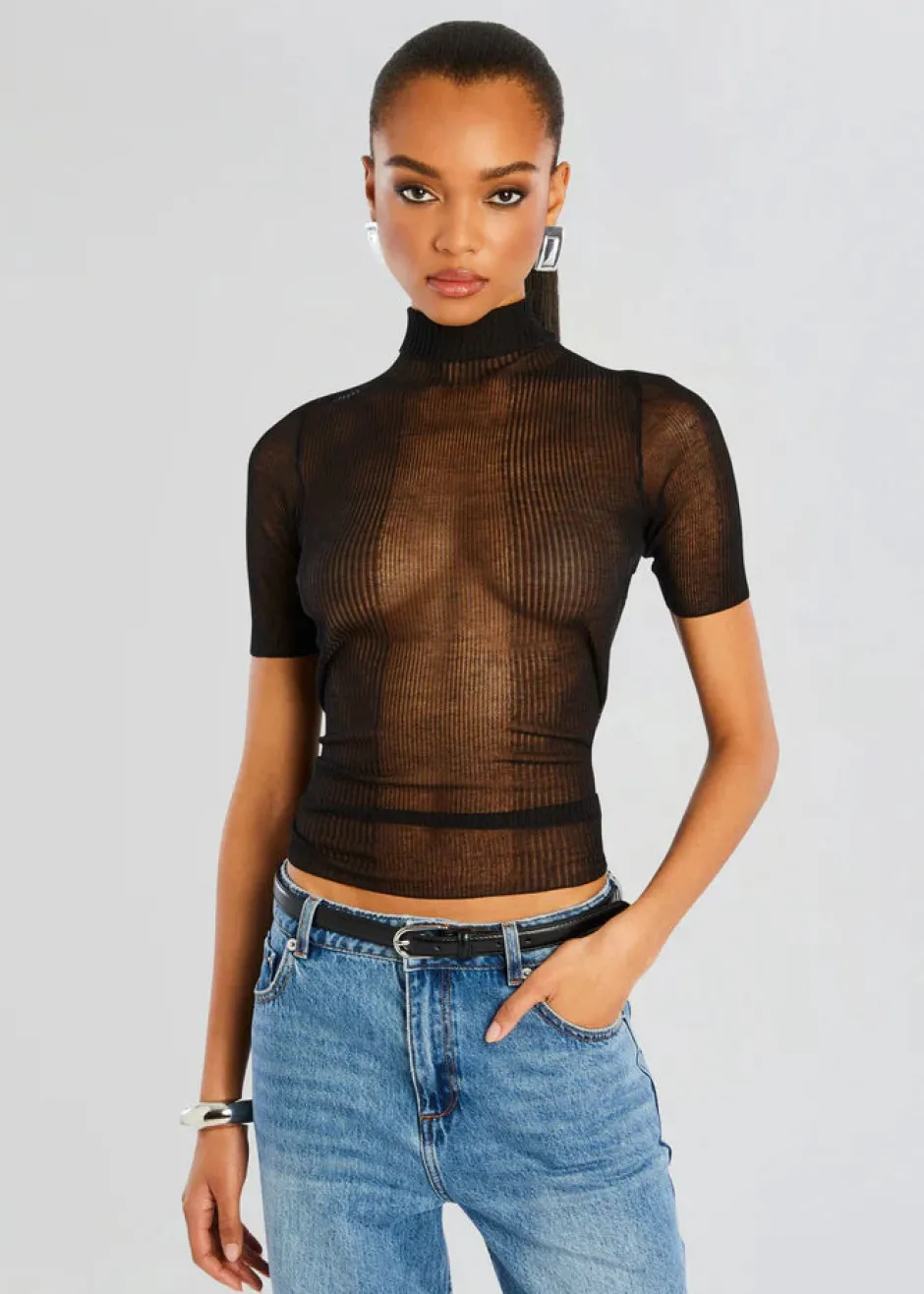Best - Paula Short Sleeve Sweater - Black Sweaters & Knits