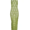 Discount - Ponce Crochet Halter Dress - Lime Dresses | Long Dresses