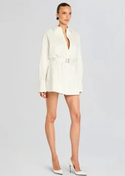 Outlet - Posh Poplin Shirt Dress - White Dresses | Mini Dresses