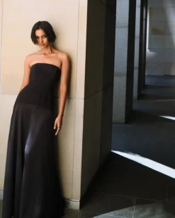 Sale - Adri Strapless Panelled Maxi Dress - Black Dresses | Long Dresses