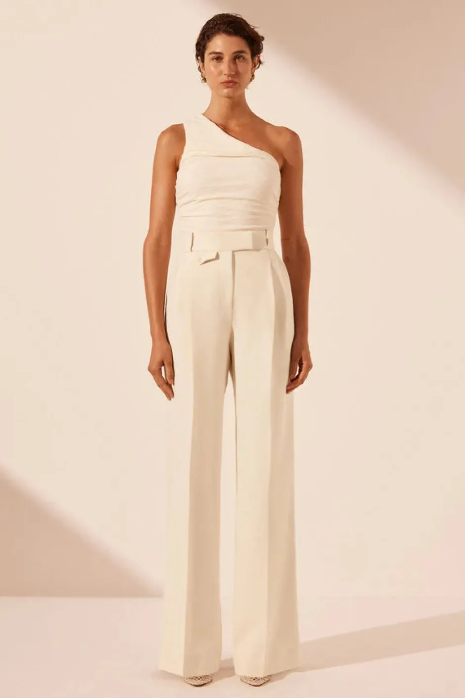 Online - Beau One Shoulder Bodysuit - Rice Bodysuits