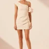 Online - Lani Asymmetrical Draped Mini Dress - Rice Dresses | Mini Dresses