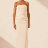 Sale - Lani Strapless Draped Maxi Dress - Rice Dresses | Long Dresses