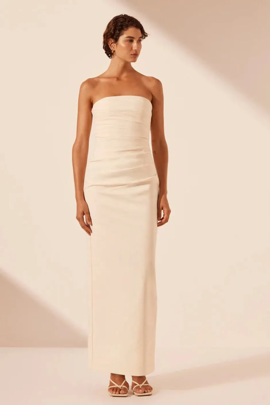 Sale - Lani Strapless Draped Maxi Dress - Rice Dresses | Long Dresses