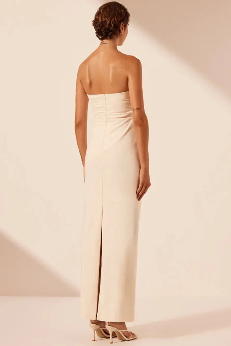 Sale - Lani Strapless Draped Maxi Dress - Rice Dresses | Long Dresses