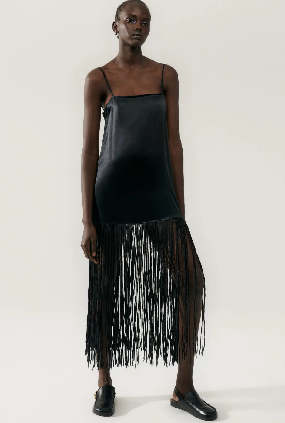 New - Fringe Dress - Black Dresses | Midi