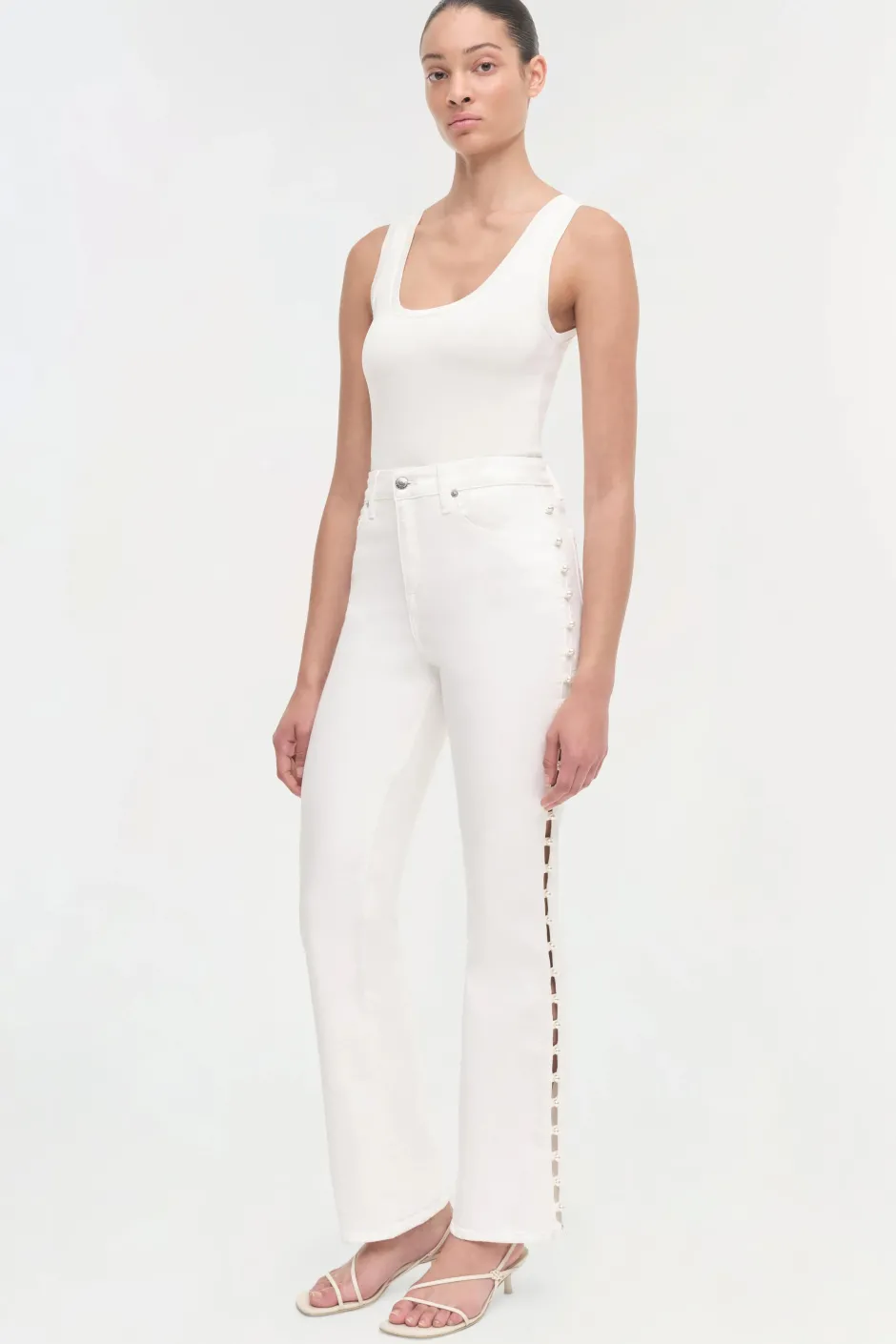 Discount - Amelia Denim - Ivory Pants