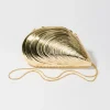 Fashion - Bridget Metal Shell Clutch - Gold Handbags