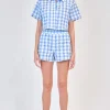 Sale - Dax Short - Blue Hydrangea Gingham Shorts