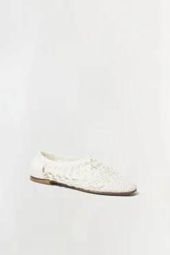 Clearance - Eden Open Weave Flat - Ivory Shoes