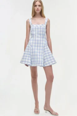 Fashion - Hannalie Mini Dress - Blue Hydrangea Gingham Mini Dresses | Dresses