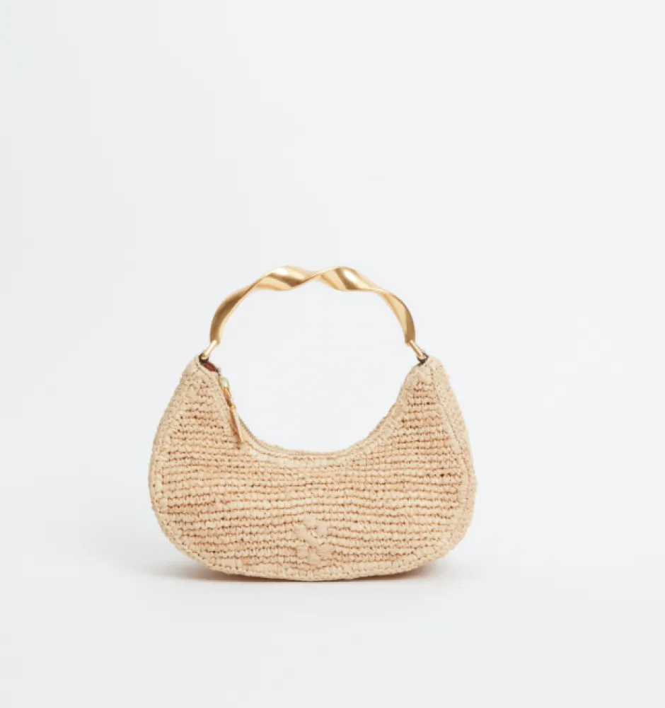 Online - Nixi Twisted Raffia Hobo - Natural Handbags