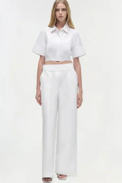 Discount - Olly Double Waistband Pant - White Pants