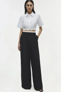 New - Olly Double Waistband Pant - Black Multi Pants