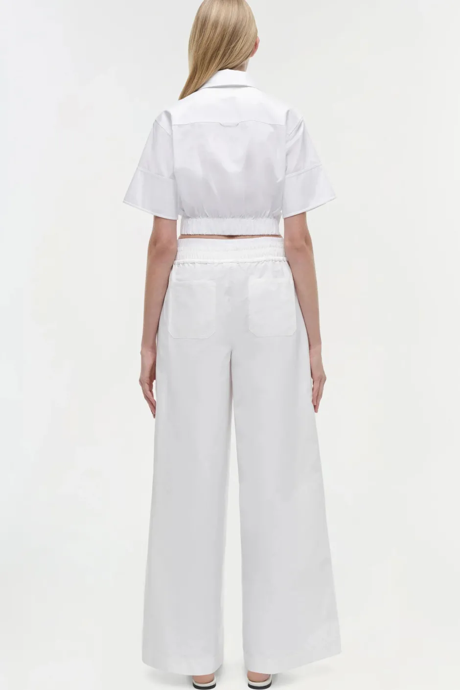 Discount - Olly Double Waistband Pant - White Pants