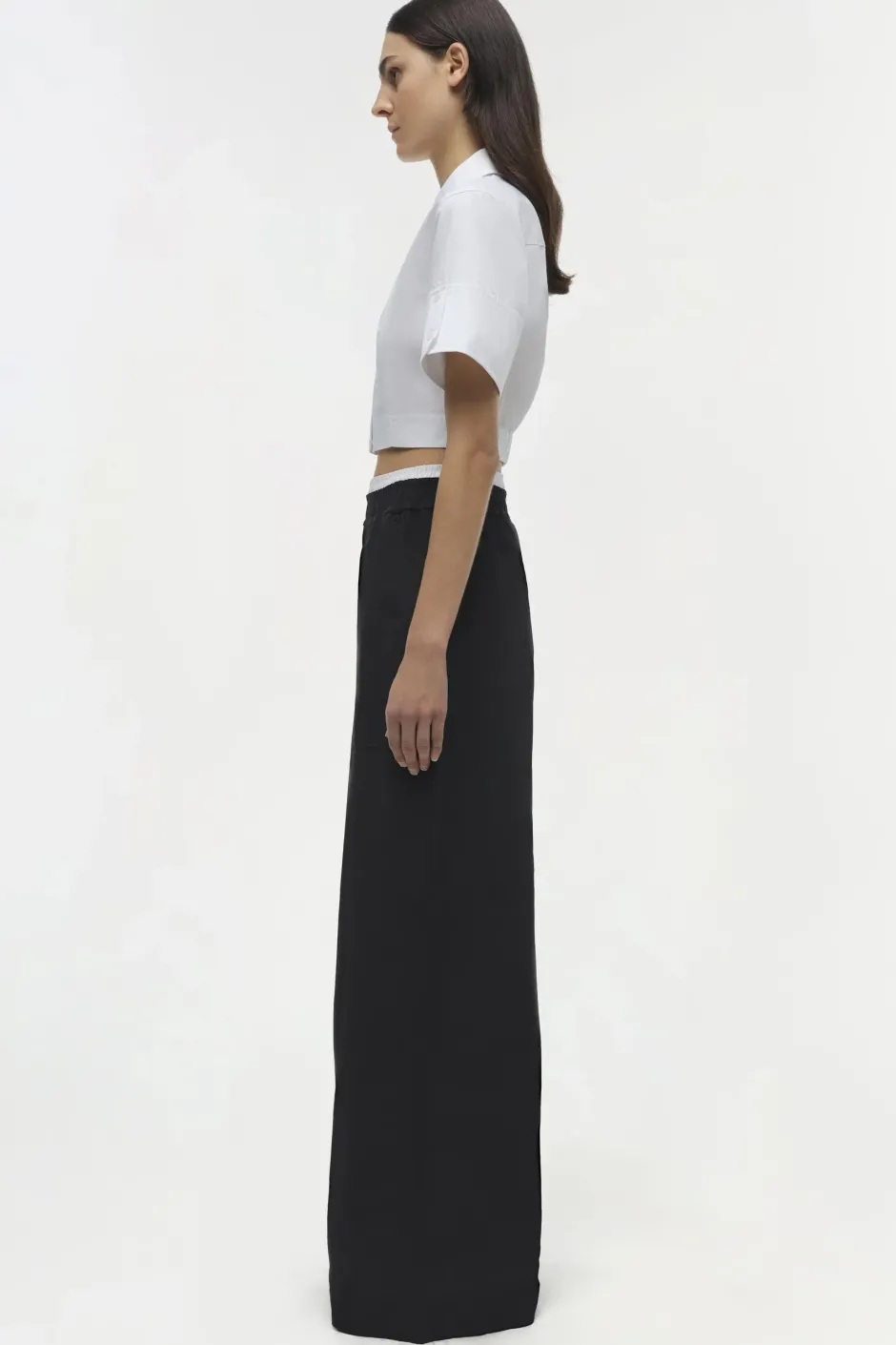 New - Olly Double Waistband Pant - Black Multi Pants