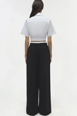 New - Olly Double Waistband Pant - Black Multi Pants