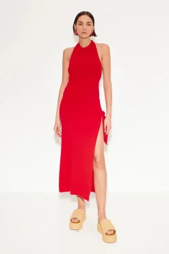 New - Junjo Knit Dress - Retro Red Dresses | Midi