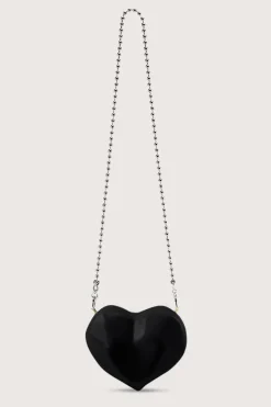 Outlet - Molded Heart Bag - Black Handbags