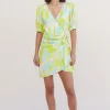 Fashion - Kaleidoscope Wrap Mini Dress - Splash Print Dresses | Mini Dresses