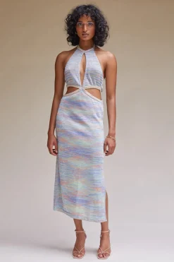 Fashion - Space Dye Halter Dress - Multi Dresses | Midi