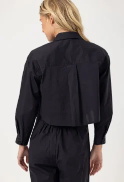 Online - Charlie Shirt - Black Crop Tops