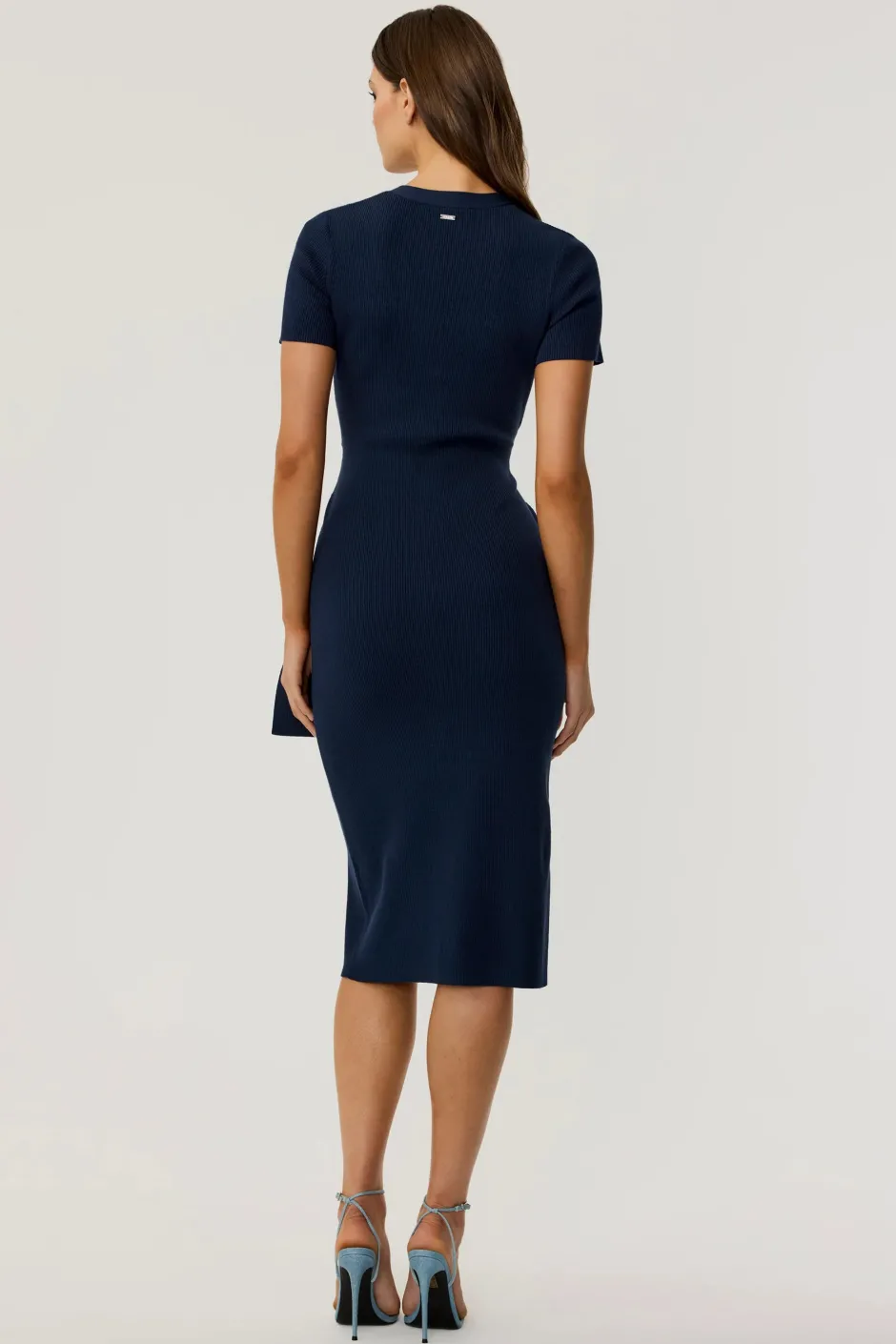 Best - Agnes Tie Front Dress - Navy Midi | Midi Dresses