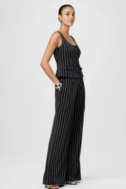 Clearance - Hailey Pinstripe Trouser - Pinstripe Pants