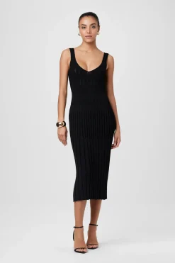 Fashion - Joely V-Neck Midi Dress - Jet Midi | Midi Dresses