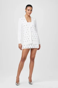 Best - Kristina Grommet V-Neck Cardigan - Optic Sweaters & Knits